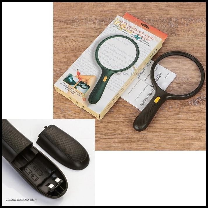 

TERMURAH KACA PEMBESAR LED BESAR 138MM MEMBACA / 1.8X 5X LAMPU LUP LENSA !!!!