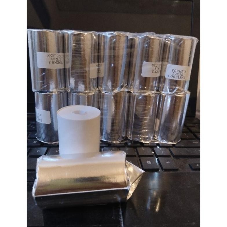 

Banyak Promooo !!! Kertas Kasir Thermal Edc 58/57X40Mm Full Tanpa Tulang Paket 100 Pcs(1Dus)