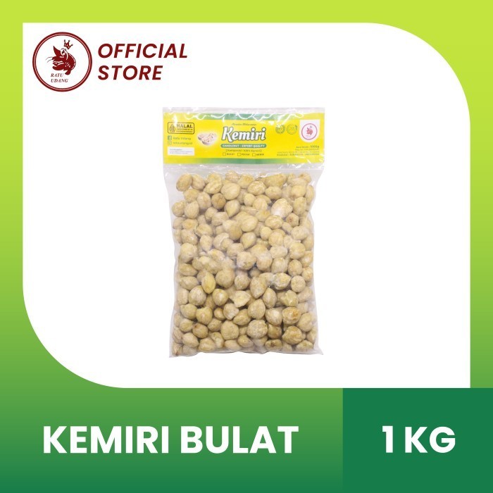 

Kemiri Bulat Kemasan 1 Kg Cap Ratu Udang Candlenut Whole