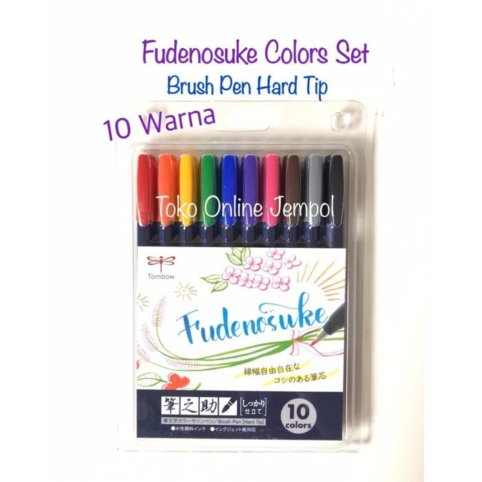 

Tombow Fudenosuke Colors Brush Pen Hard Set 10 Warna 647990 Atk0849Tw