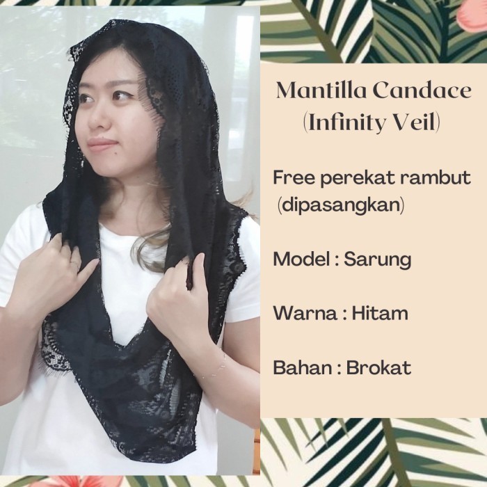 READY Mantilla/Mantila/Kerudung Misa Katolik/Veil Candace Infinity Veil SIAP KIRIM