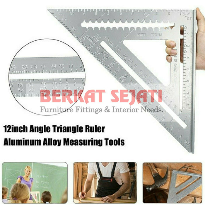 

Penggaris Segitiga Siku Sudut Derajat Alumunium SPEED SQUARE 12 " iNCH