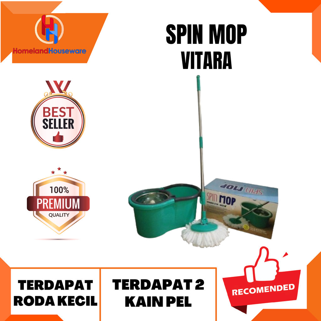 SPIN MOP VITARA/ALAT PEL PUTAR VITARA/ALAT PEL LANTAI VITARA/ALAT PEL PERAS OTOMATIS VITARA VTR-601