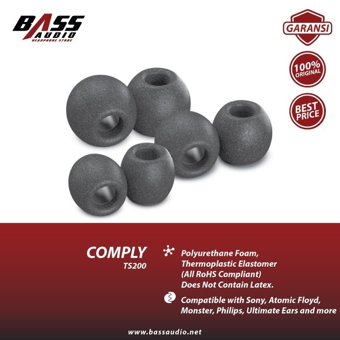 COMPLY FOAM EARTIPS TS-200 / TS200 / TS 200 (NON PACK, 1 PAIR, SIZE M)