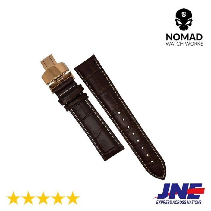 

20 Mm Deployant Rose Gold Butterfly Clasp Coklat Putih