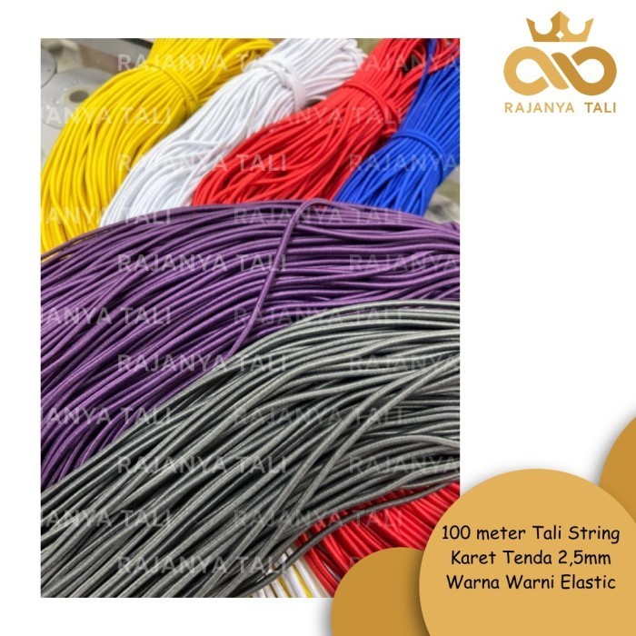 

100Meter Tali String Karet Tenda 2,5Mm Warna Warni Elastic