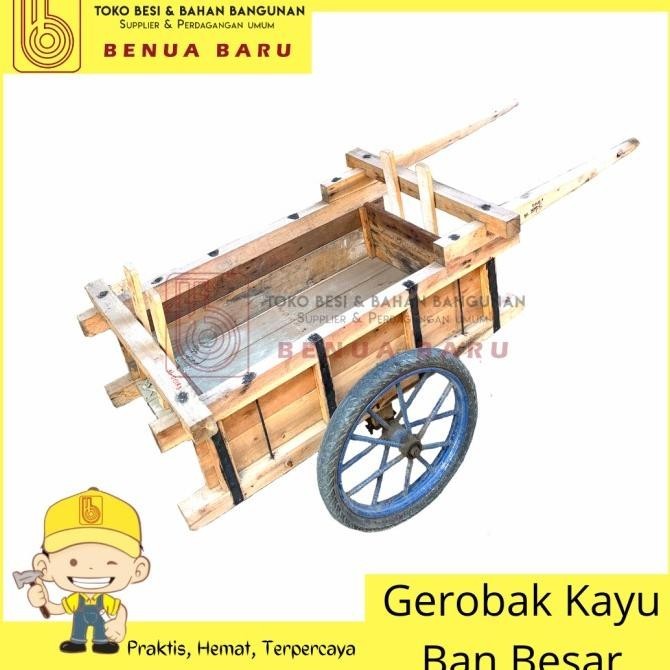Gerobak Pasir Kayu Serbaguna Ban Kecil / Gerobak Kayu Ban Mobil Produk Berkualitas