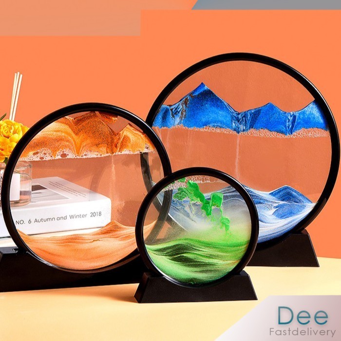 Moving Sandscape - Moving Sand Painting Art Picture - Round Frame