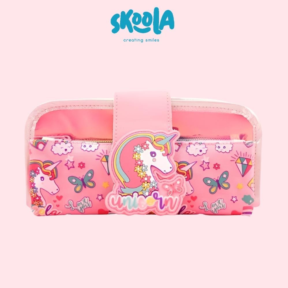 

SKOOLA TEMPAT PENSIL LIPAT 3 PENCIL CASE THREEFOLD ANAK PEREMPUAN LUCU UNICORN CAT MERMAID - PENSY GASS