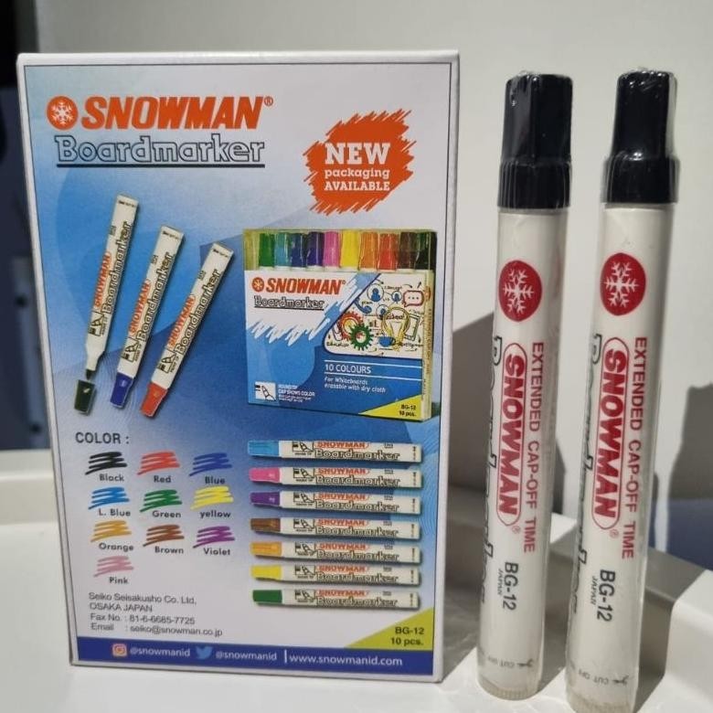 

SPIDOL WHITEBOARD SNOWMAN BG-12 (12 PCS) HITAM COD