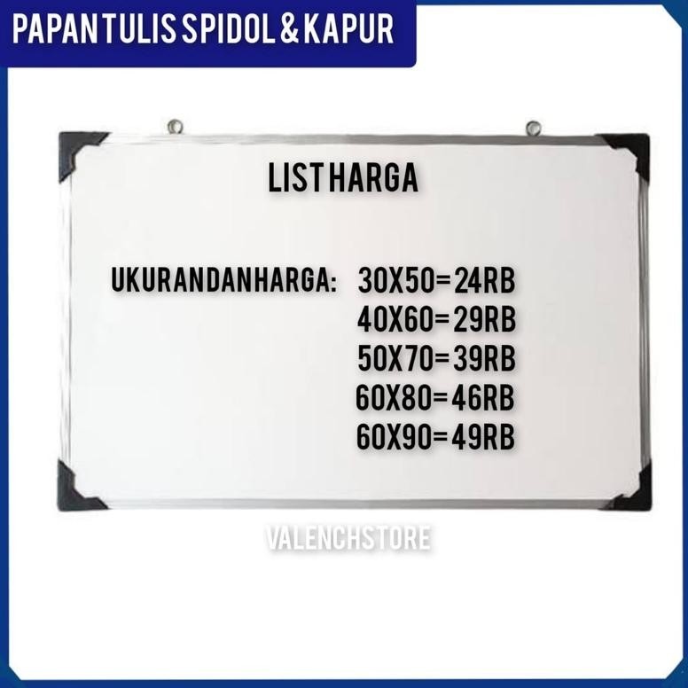

PAPAN TULIS 60X90CM SPIDOL DAN KAPUR WHITEBOARD / BLACKBOARD UKURAN 60X90 3.3