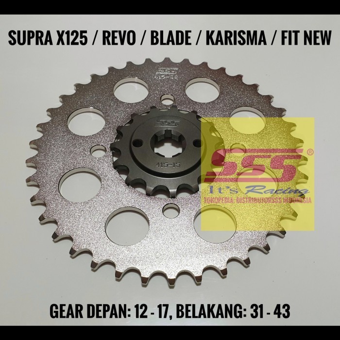 Gearset Girset Sss 415 Supra X125/Revo/Blade, Rantai Sss Gold Hsb