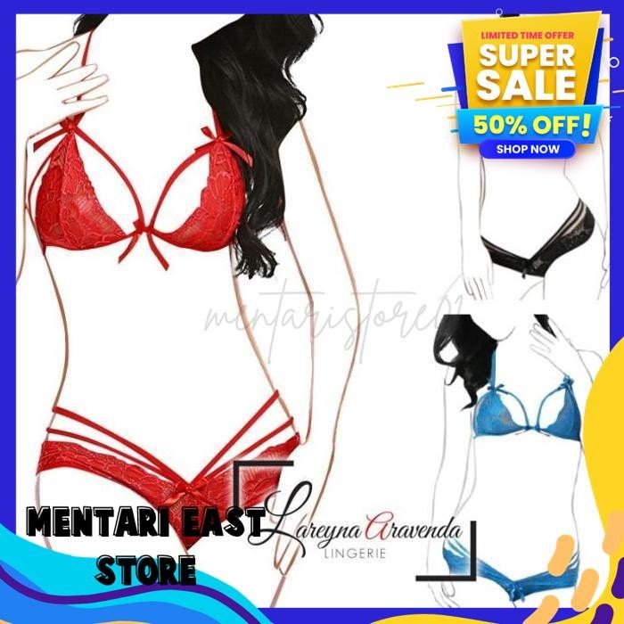 SET BRA + CD SEKSI MODEL LACE TALI BELAKANG LG192