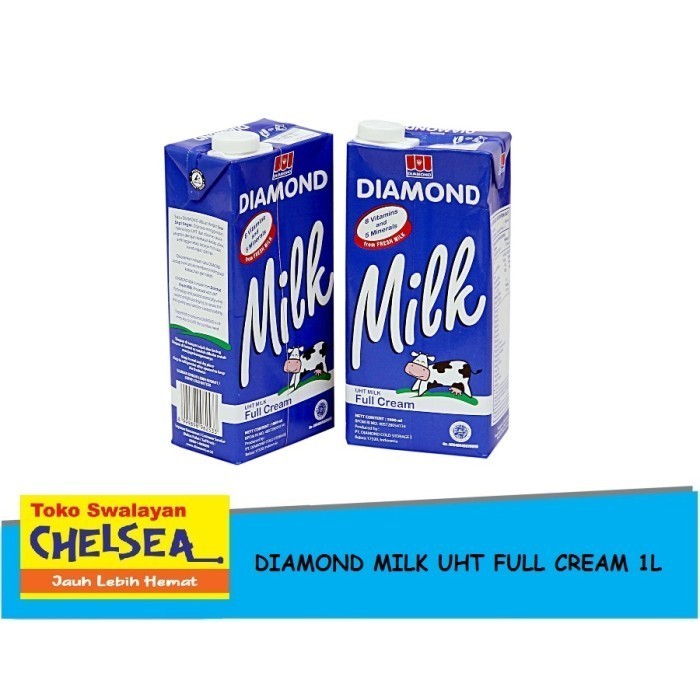 

Diamond susu uht Full Cream 1 liter per 2 pcs