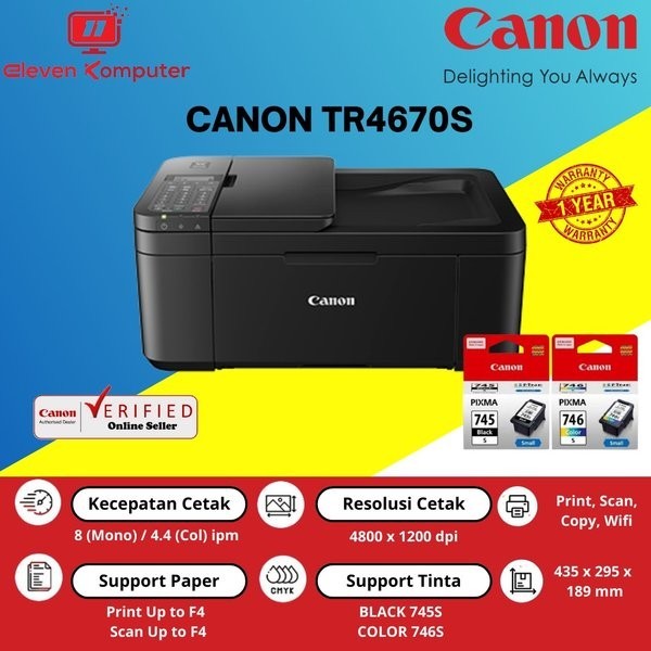 PRINTER CANON PIXMA TR4670S PENGGANTINYA TR4570S