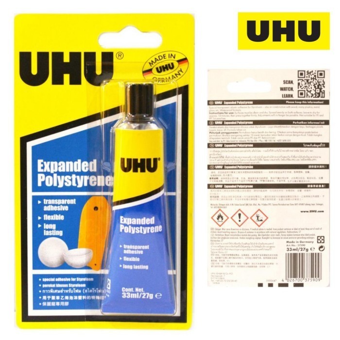 

Uhu lem glue blister household styrofoam adhesive 33 ml