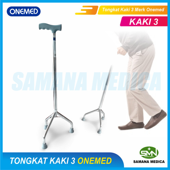Tongkat Kaki 3 Merk ONEMED Tongkat Jalan Orang Tua / Terapi Jalan Kuat