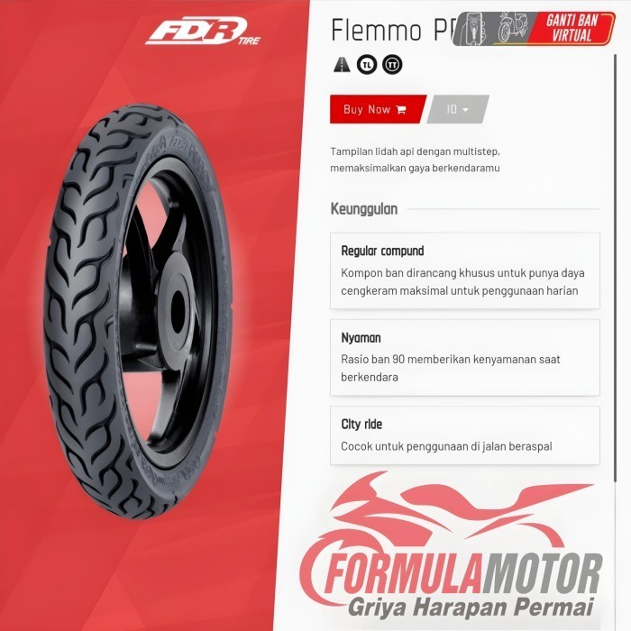 Fdr Flemmo Pro Ring 17 Tubeless - Ban Fdr Motor Bebek Ring 17 Tubles