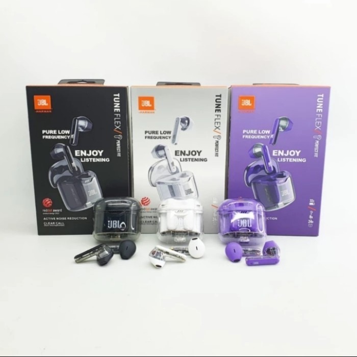 Headset Bluetooth Jbl Tune Flex Ghost Edition Tws Earphone Wireless
