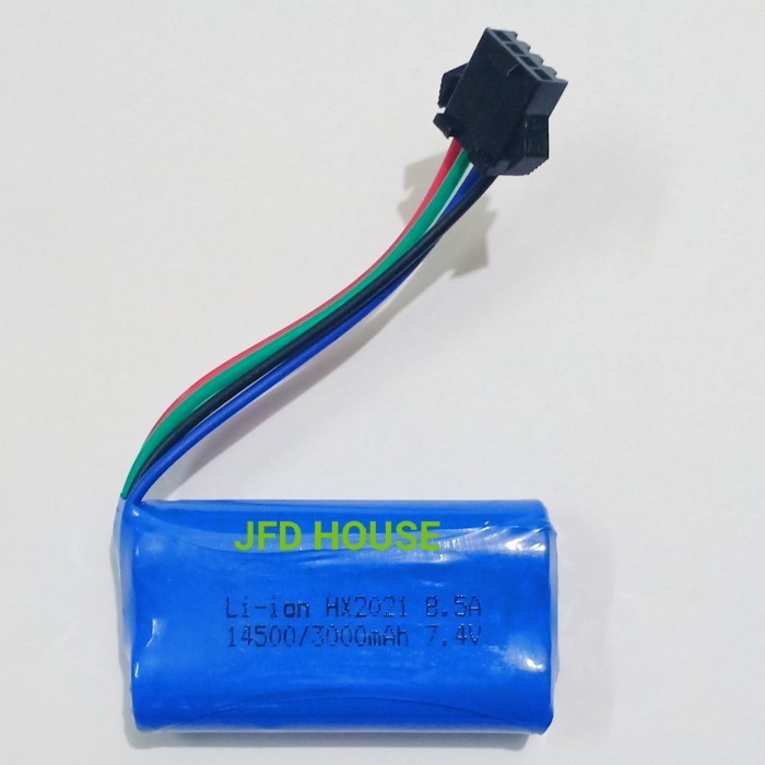 BATERAI RAKIT 2 RC 14500 7.4V/7,4V SOKET 4 PIN 3000MAH BATERAI MOBIL