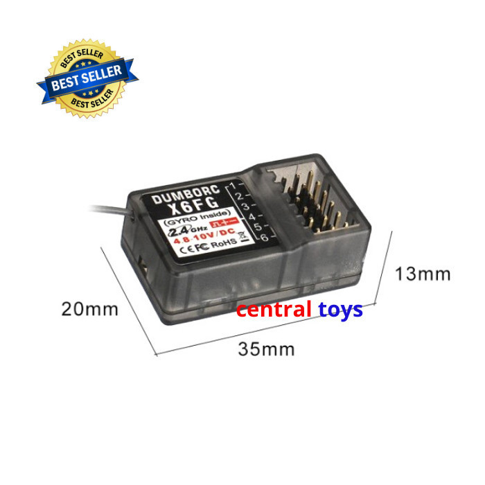 RECEIVER X6FG 6 CHANNEL UNTUK TRANSMITTER DUMBORC X6 ATAU SURPASS