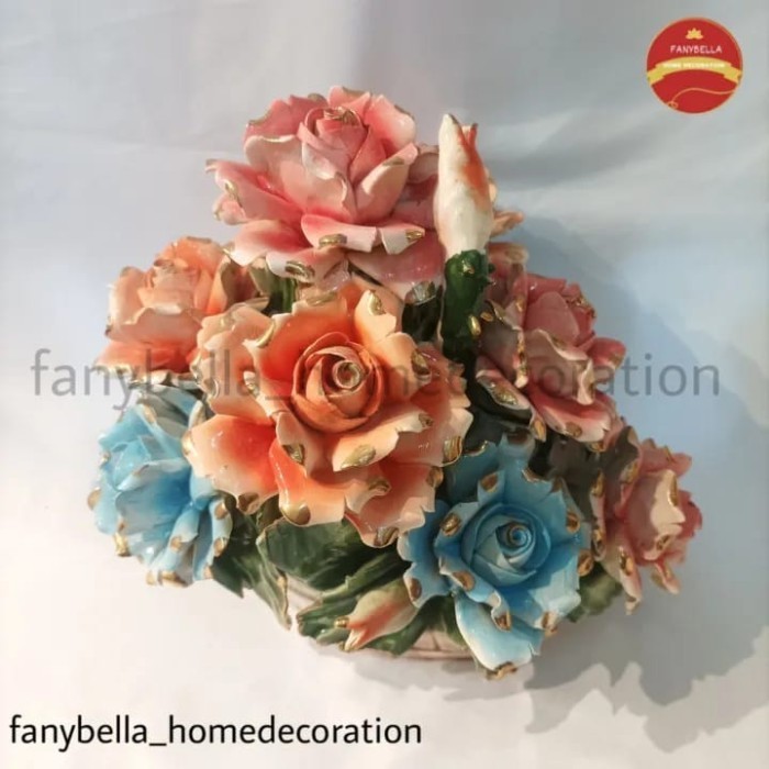 Bunga Capodimonte / Bunga Keramik / Hiasan Ruang Tamu / Dekorasi Rumah