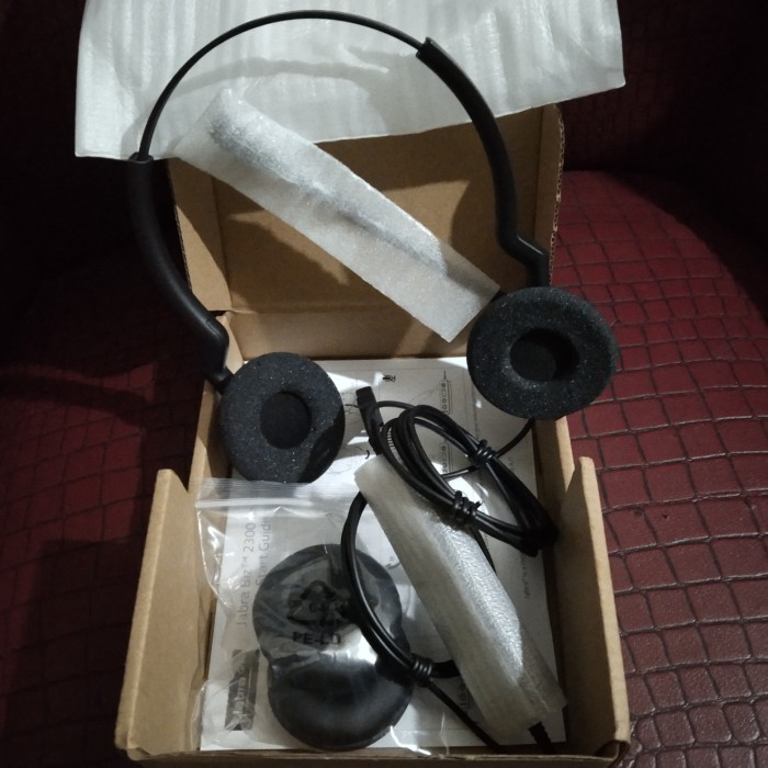 Jabra Biz 2300 Duo Headset Kabel dengan NC dan Mikrofon