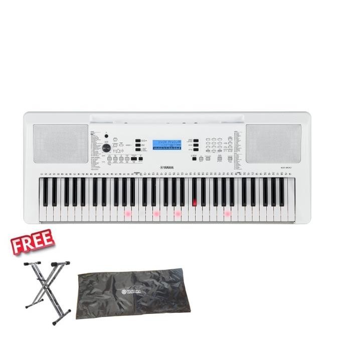 YAMAHA KEYBOARD EZ-300/EZ300/EZ 300 WHITE + COVER + STAND KEYBOARD