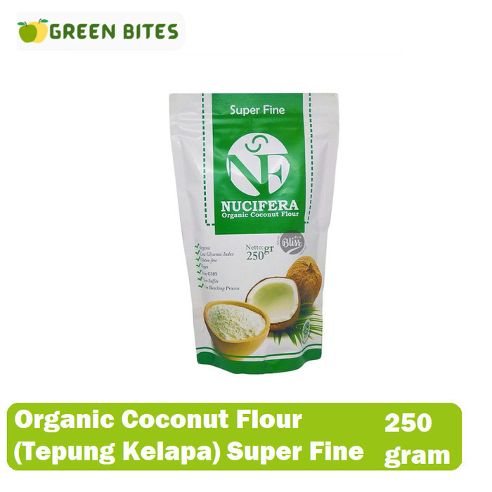 

UP820 Nucifera Organic Coconut Flour (Tepung Kelapa) - 250 g Super Fine TERBARU