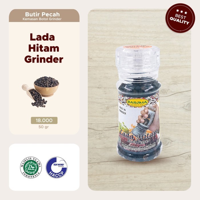 

VO838 Baroma Lada Hitam Grinder Bumbu Masak [50 g] FREE ONGKIR