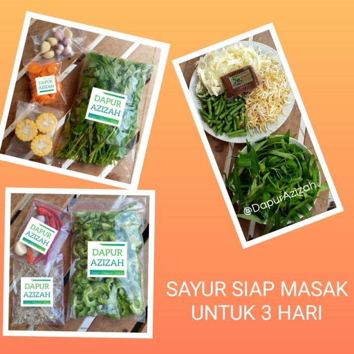 

JJ670 PAKET 3 SAYUR SIAP MASAK/bayam wrtl jgg, pecel+bumbu, pare teri medan CUCI GUDANG