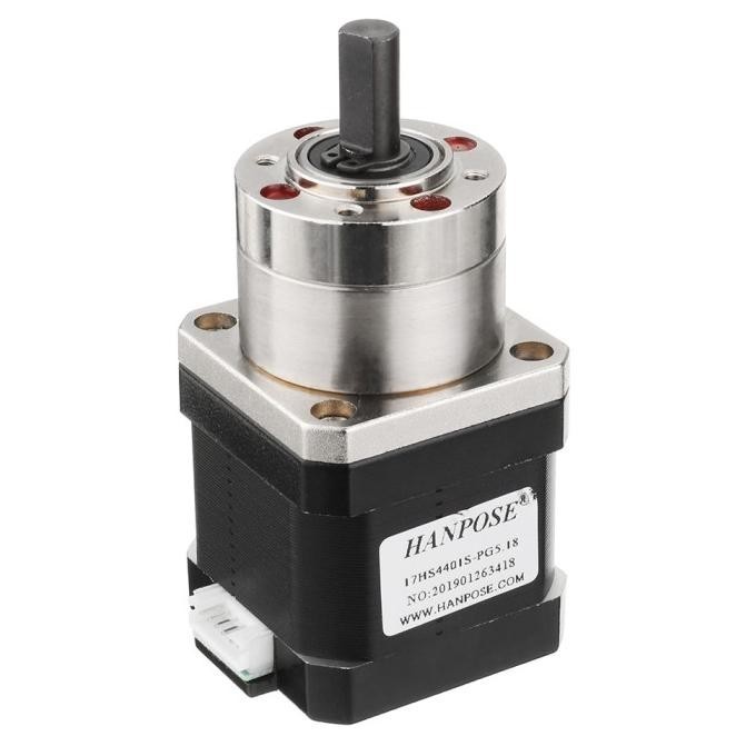 HANPOSE 17HS4401S Nema 17 Extruder Gear Stepper Motor 42BYGH 1.7A, Hitam, 45# Steel