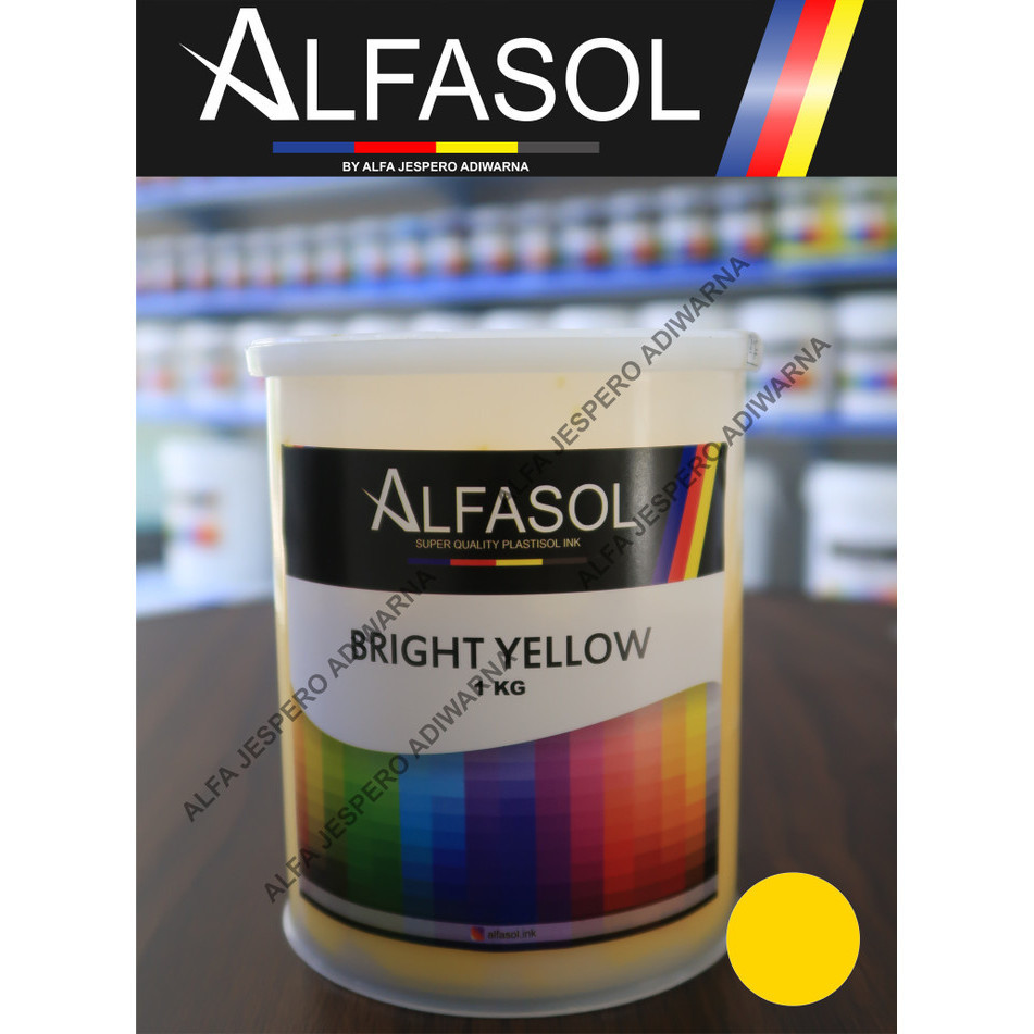 

Alfasol Bright Yellow 1 Kg, Tinta Sablon Plastisol -Anza Wahda