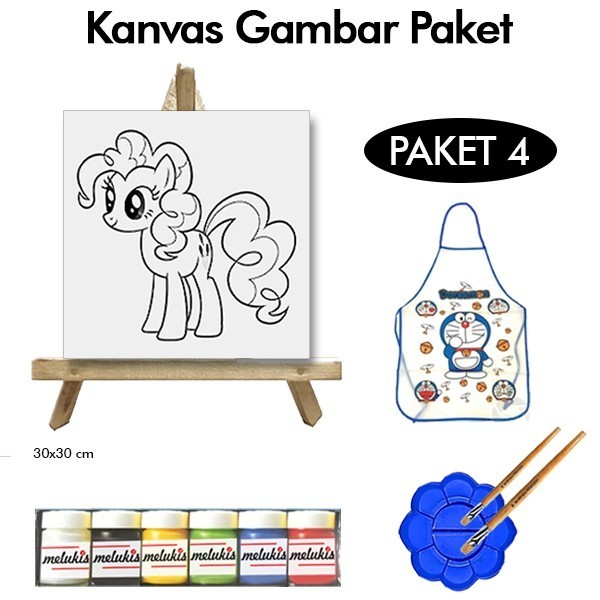 

Kanvas Gambar Paket 4 Anak Kanvas Cat Kuas Pallet -Anza Wahda