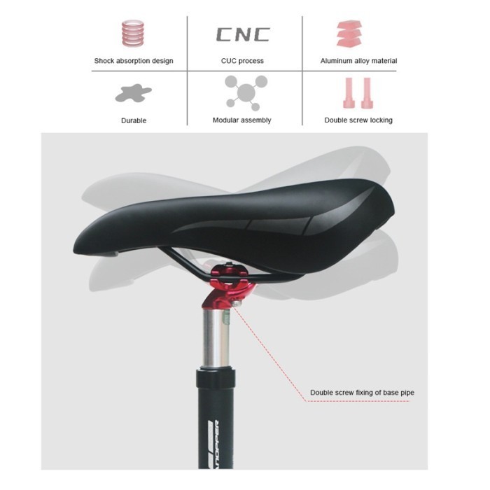 Ganopper Suspensi Shock Absorber Dudukan Sepeda Mtb