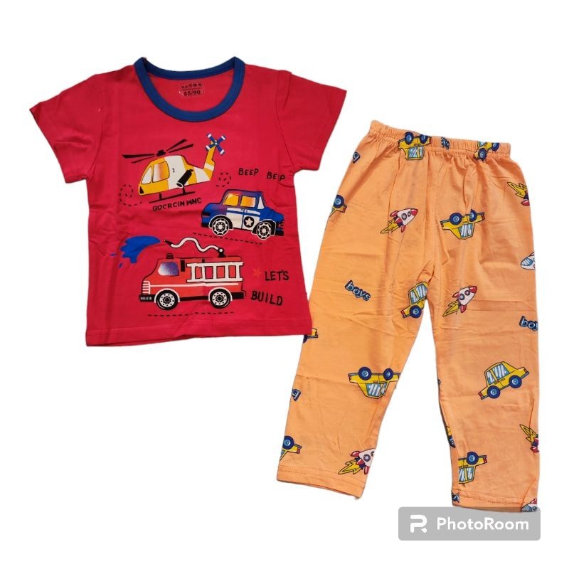 baju tidur anak cowok pesawat 1,2 tahun