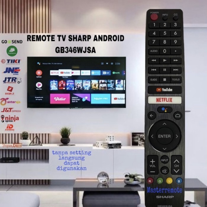 Ready REMOT REMOTE TV SHARP SMART TV / SHARP ANDROID TV GB346WJSA ORIGINAL