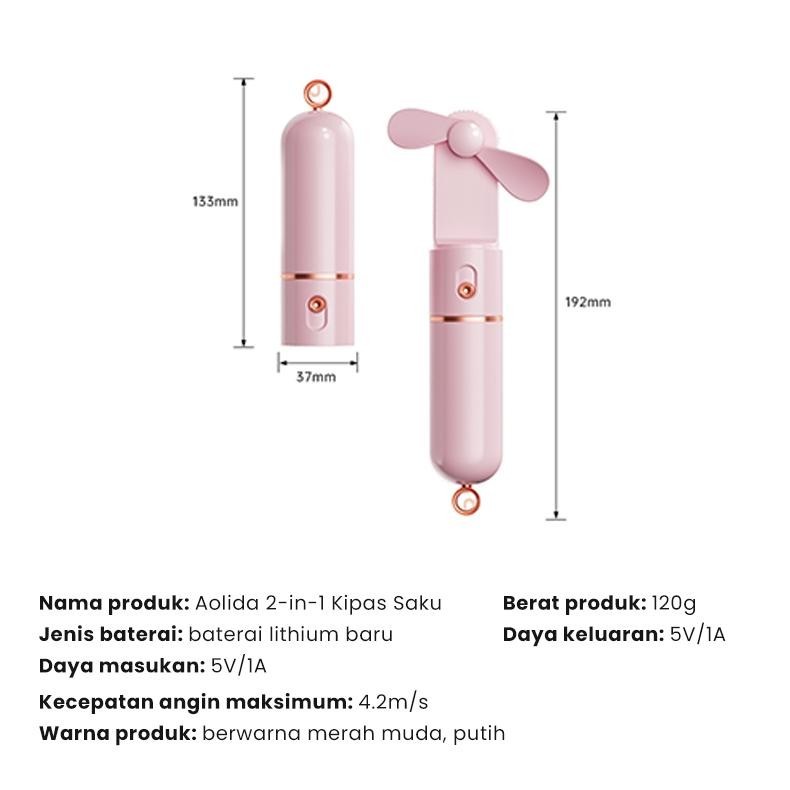 AOLIDA KIPAS ANGIN PORTABLE KIPAS ANGIN MINI DAPAT DIGUNAKAN POWERBANK 5000/10000MAH TYPE-C CHARGEUS