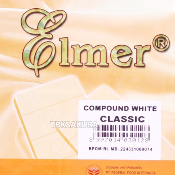 

Ready ELMER Chocolate / Coklat Compound White Classic 1 Kg