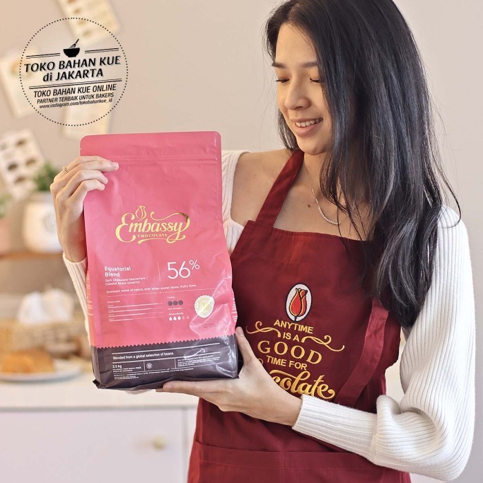 

Ready Embassy Chocolate - Equatorial Blend 56% 100gr Dark Couverture Tulip