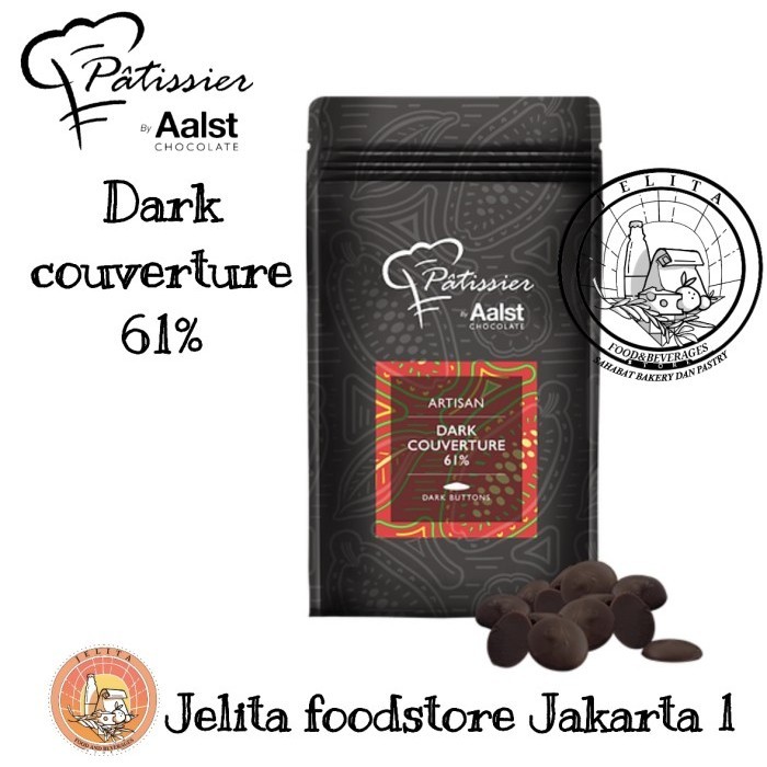 

Ready PATISSIER ARTISAN chocolate DARK 61% (Fat 39% Cocoa 61%) 250gr
