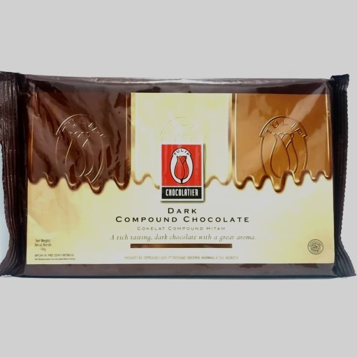 

Ready Cokelat Compound Dark tulip 1kg /Dark Chocolate /Cokelat batang tulip