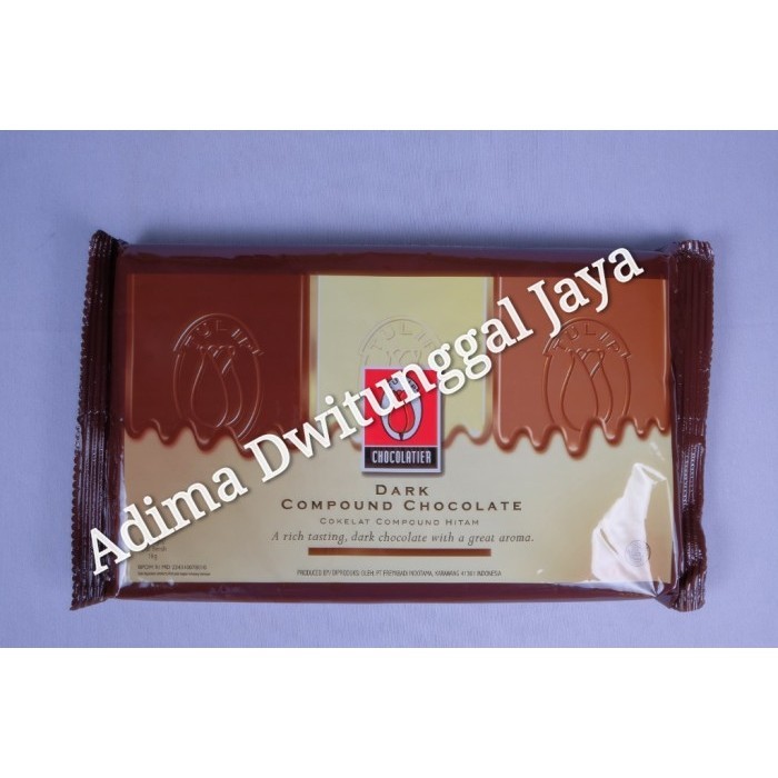 

Ready Dark Chocolate Compound Tulip 1kg / Cokelat Batang Tulip Dark 1kg