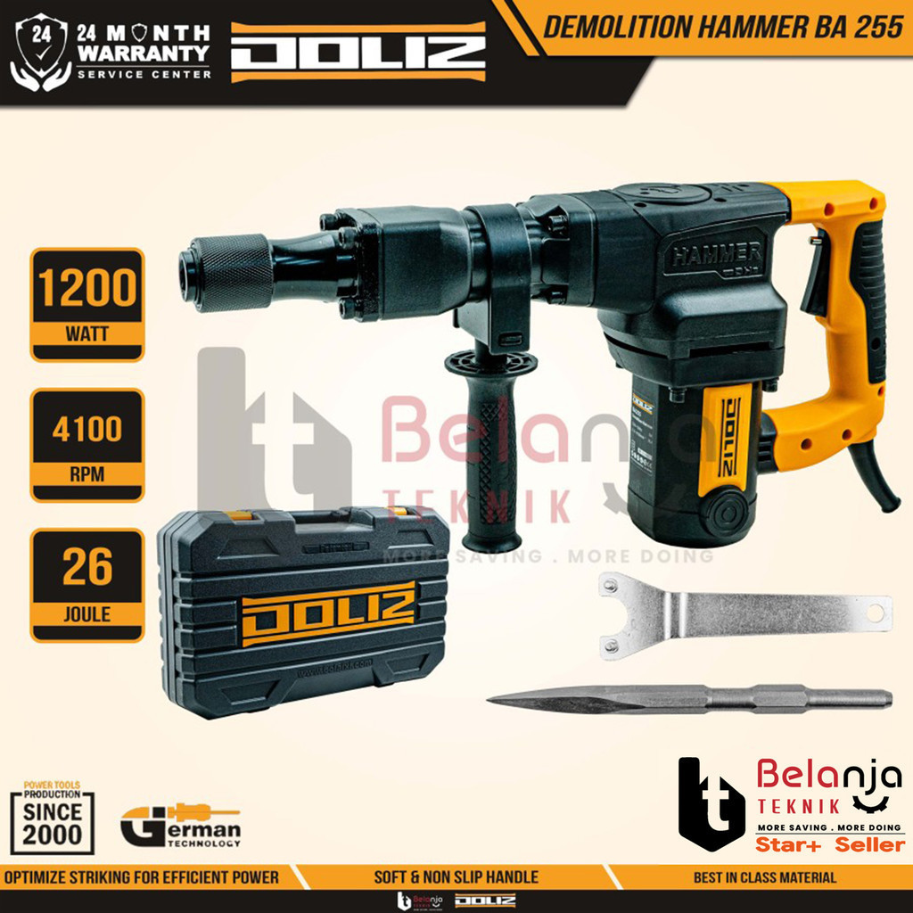 Doliz Demolition Hammer Jack Hammer BA 255 Mesin Bor Bobok Beton 1200W