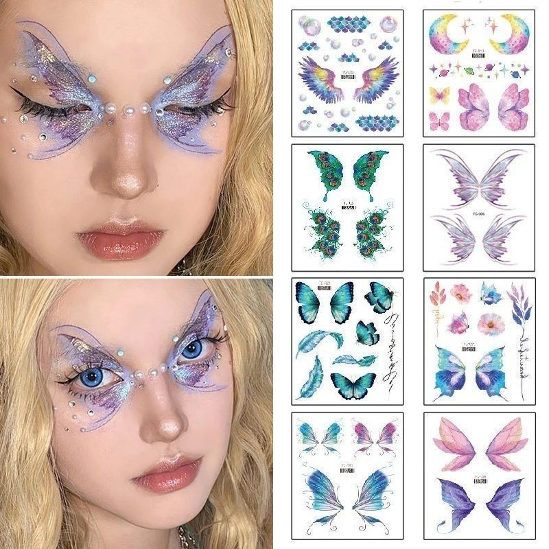 

Butterfly Tattoo Sticker Angel Wings Eye Sticker Facial Painted Sticker Children Face Pasters