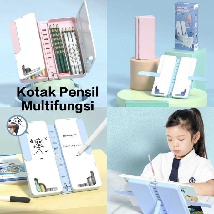 

K002 Kotak Pensil Lipat Multifungsi Dengan Papan Tulis Tatakan Buku