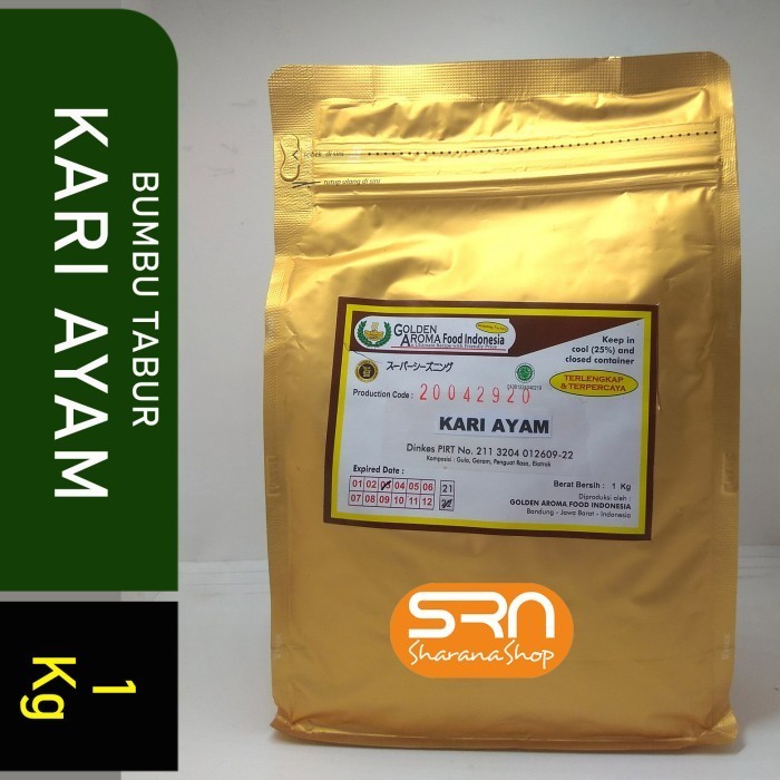 

Ready BUMBU TABUR 1 KG RASA KARI AYAM, HALAL, KEMASAN ALUMUNIUM ZIP LOCK