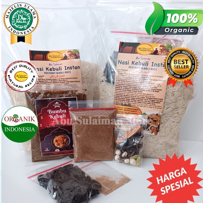 

Ready BUMBU MELIMPAH! Paket Beras basmati 1 kg dan bumbu nasi kebuli komplit
