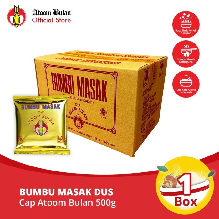 

Ready Bumbu Masak Cap Atoom Bulan - 500 gram (1 dus - 14 Pcs)