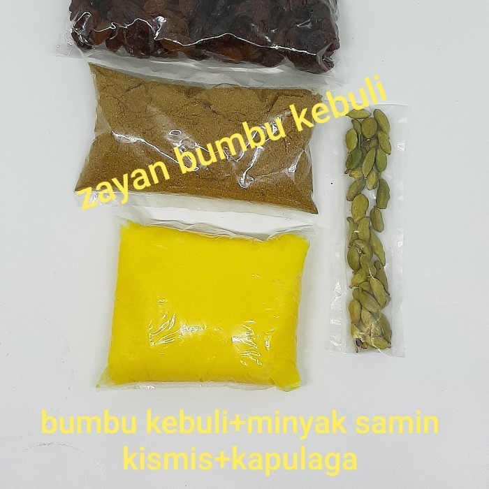 

Ready Bumbu nasi kebuli minyak samin kismis kapulaga hijau